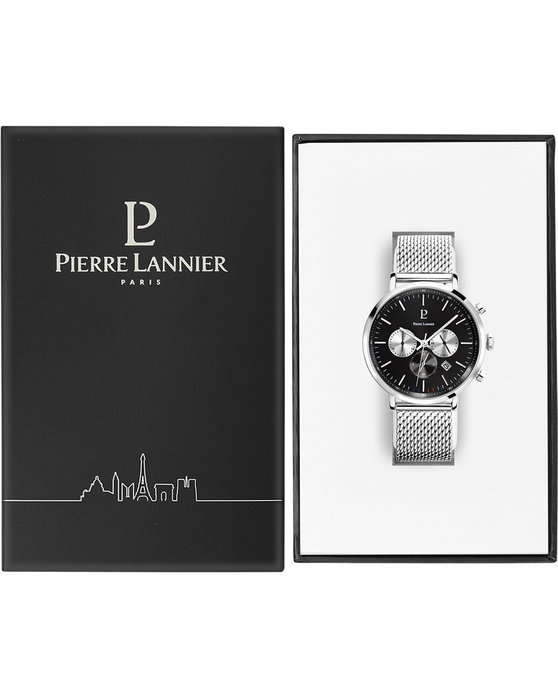 PIERRE LANNIER Baron Chronograph Silver Stainless Steel Bracelet