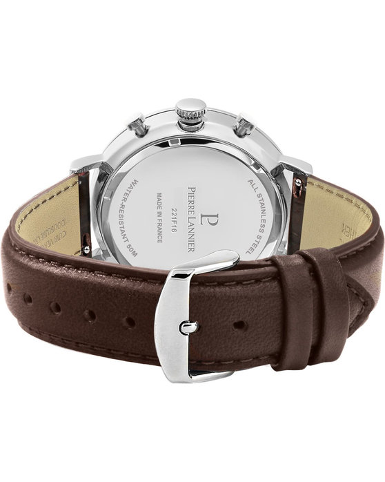 PIERRE LANNIER Baron Chronograph Brown Leather Strap