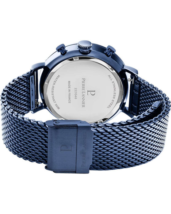 PIERRE LANNIER Baron Chronograph Blue Stainless Steel Bracelet