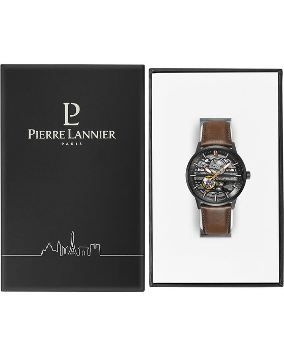 PIERRE LANNIER Impact Automatic Brown Leather Strap