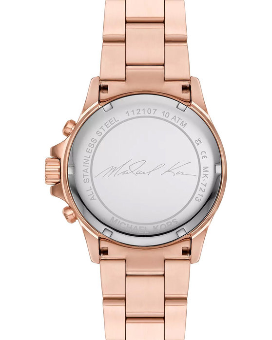 Michael KORS Everest Crystals Chronograph Rose Gold Stainless Steel Bracelet