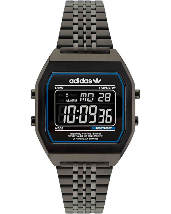 ADIDAS ORIGINALS Digital Two Chronograph Black Stainless Steel Bracelet