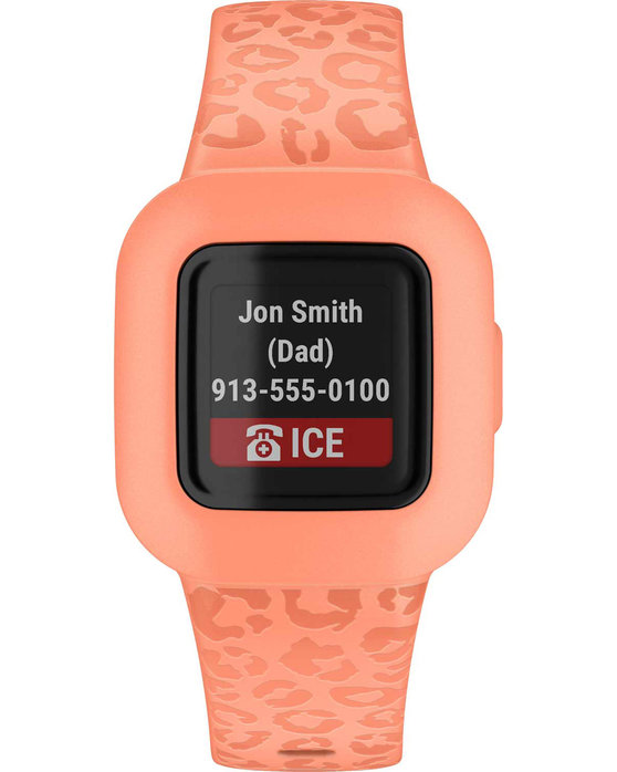 GARMIN Vivofit jr. 3 Peach Leopard Silicone Strap