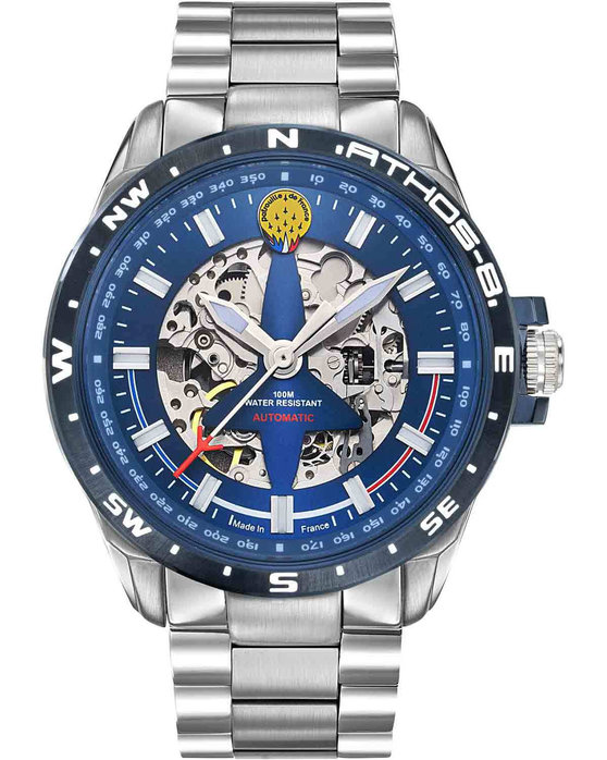 PATROUILLE DE FRANCE Athos 8 Automatic Silver Stainless Steel Bracelet