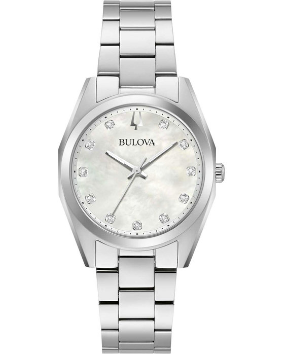 BULOVA Surveyor Diamonds Silver Stainless Steel Bracelet