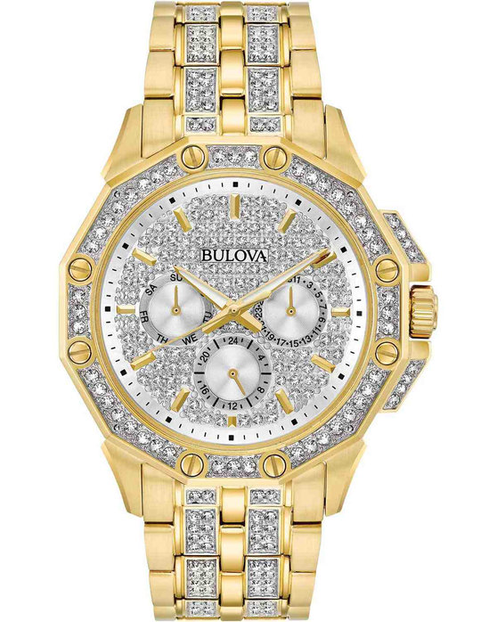 BULOVA Crystal Swarovski Gold Stainless Steel Bracelet