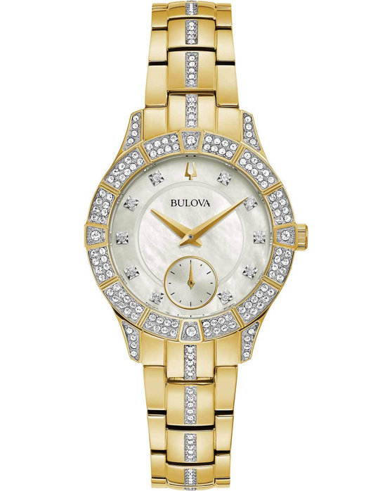 BULOVA Crystal Swarovski Gold Stainless Steel Bracelet