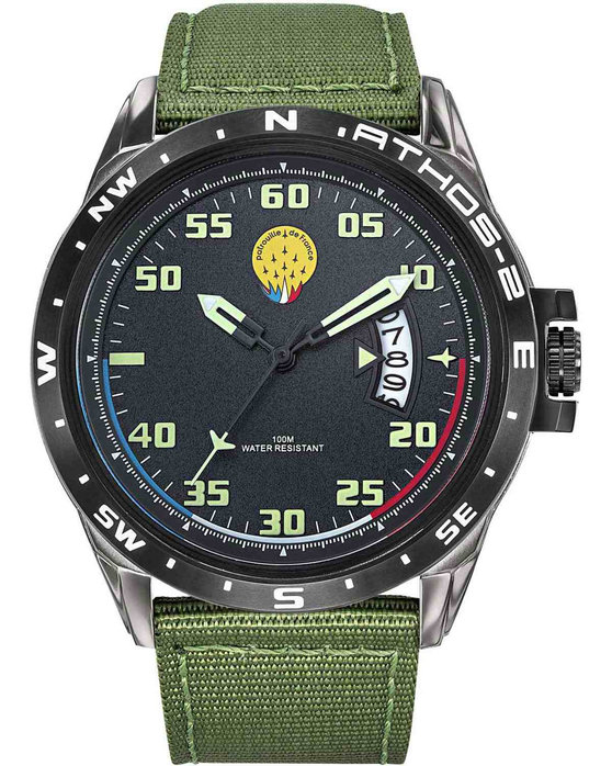 PATROUILLE DE FRANCE Athos 2 Green Fabric Strap