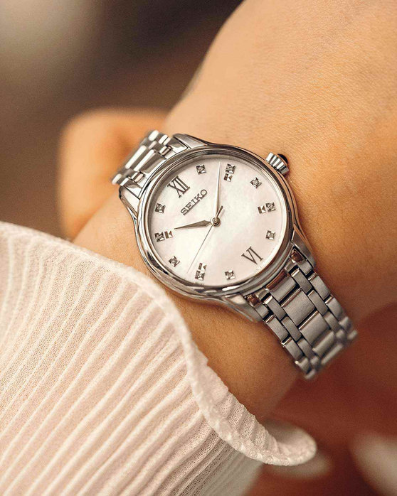 SEIKO Caprice Diamonds Silver Stainless Steel Bracelet