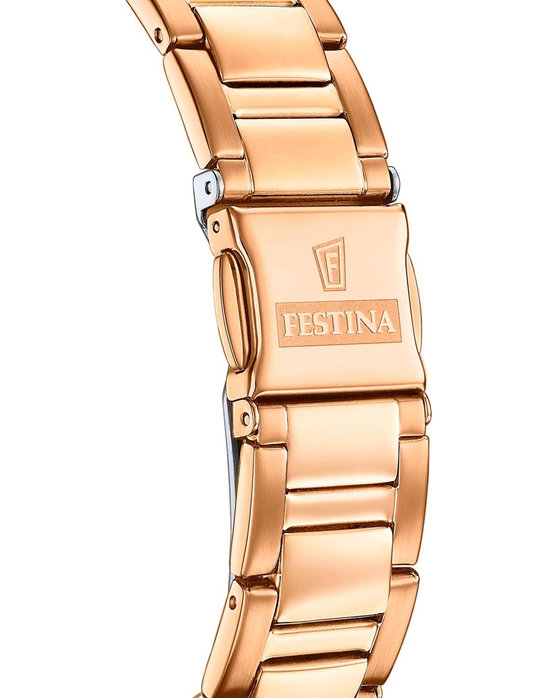 FESTINA Zircons Chronograph Rose Gold Stainless Steel Bracelet