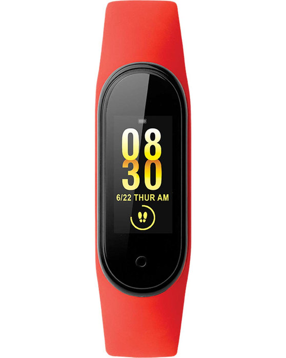 DAS.4 CN40 Fitness Tracker Red Silicone Strap