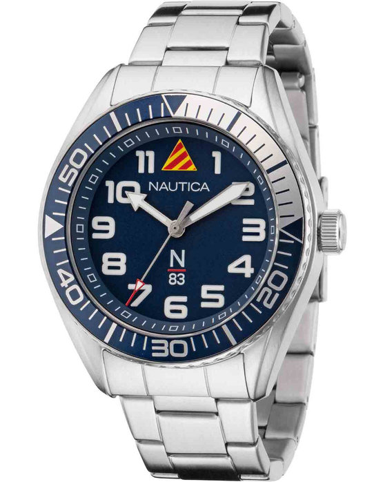 NAUTICA N83 Finn World Silver Stainless Steel Bracelet