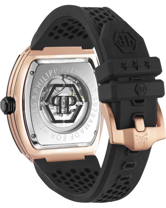 PHILIPP PLEIN The Skeleton Automatic Black Rubber Strap