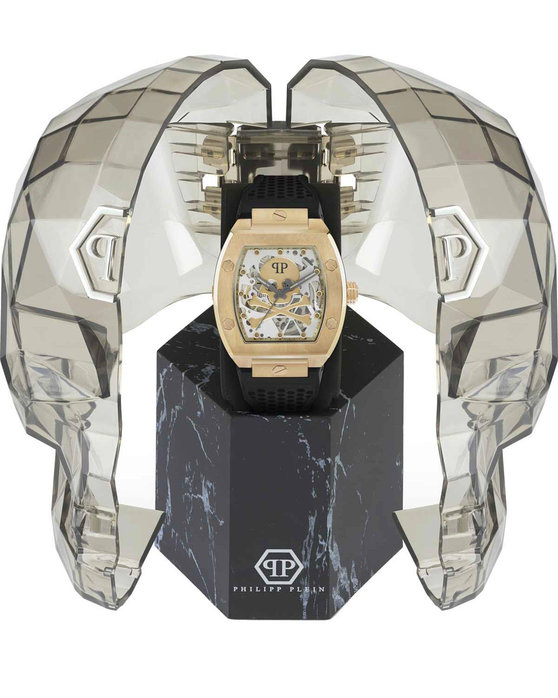 PHILIPP PLEIN The Skeleton Automatic Black Rubber Strap