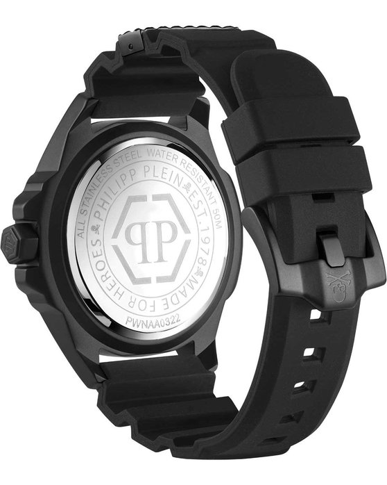 PHILIPP PLEIN The Skull Crystals Black Rubber Strap