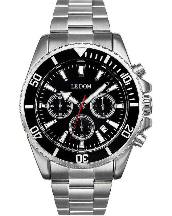 LEDOM Vantage Chronograph Silver Stainless Steel Bracelet