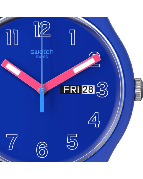 SWATCH New Gent Biosourced Cobalt Disco Blue Silicone Strap