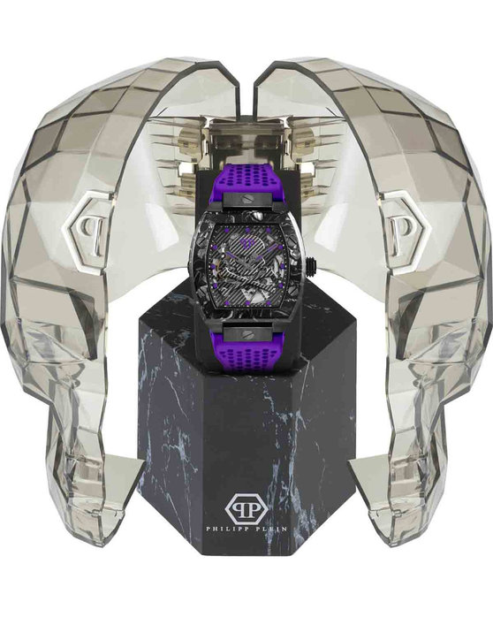 PHILIPP PLEIN The Skeleton Automatic Purple Rubber Strap