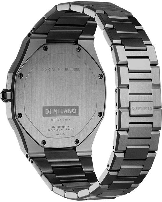 D1 MILANO Ultra Thin Grey Stainless Steel Bracelet