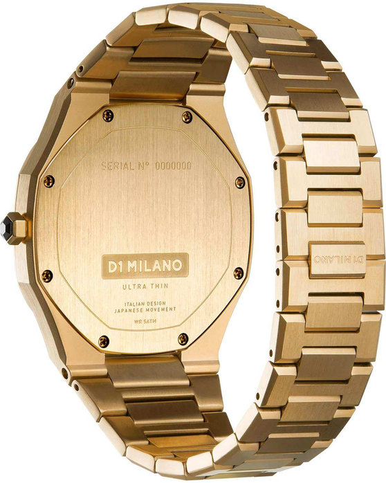 D1 MILANO Ultra Thin Gold Stainless Steel Bracelet