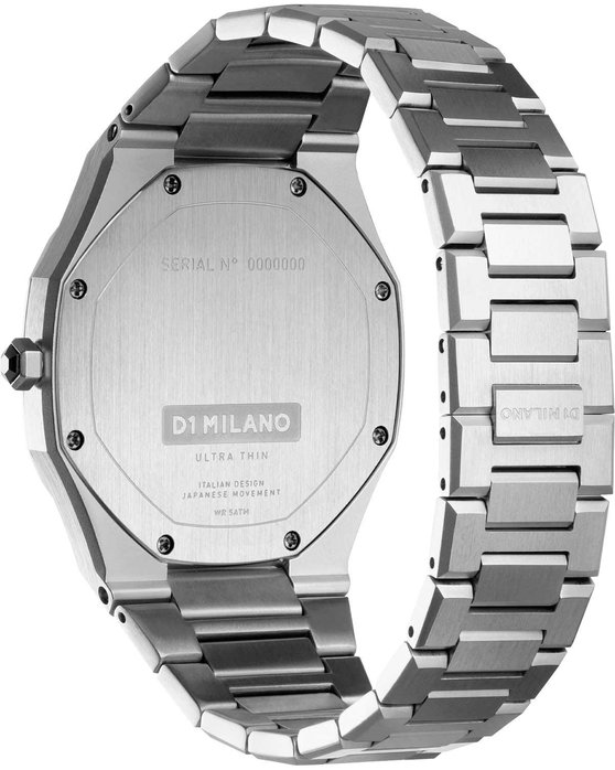 D1 MILANO Ultra Thin Silver Stainless Steel Bracelet