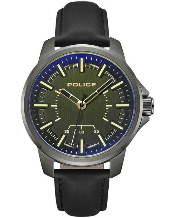 POLICE Mensor Black Leather Strap