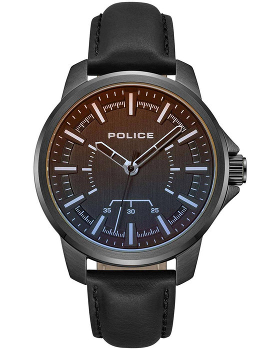 POLICE Mensor Black Leather Strap