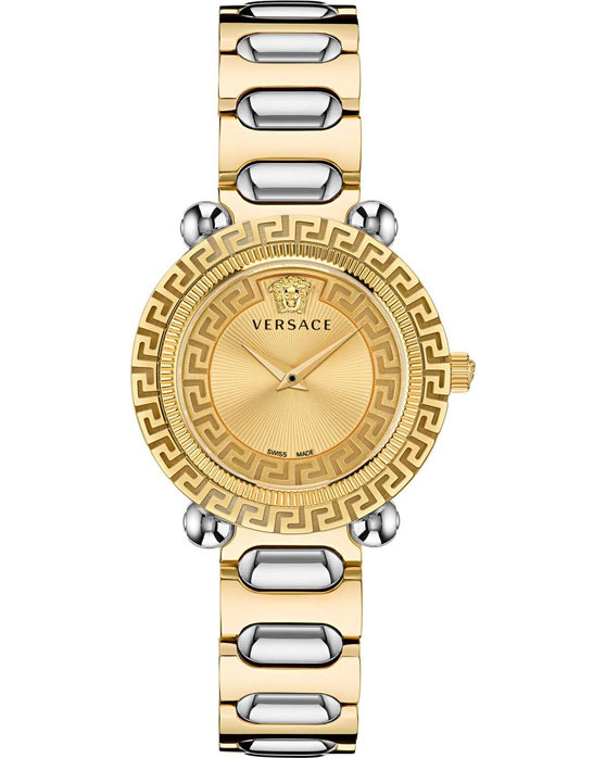 VERSACE Greca Twist Two Tone Stainless Steel Bracelet