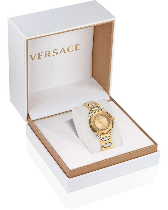 VERSACE Greca Twist Two Tone Stainless Steel Bracelet