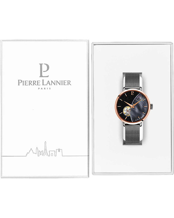 PIERRE LANNIER Celeste Automatic Dark Grey Stainless Steel Bracelet