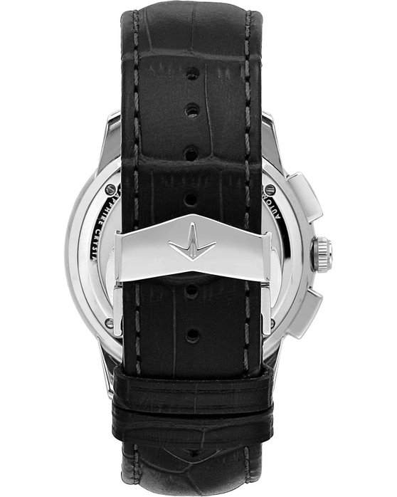 LUCIEN ROCHAT Iconic Chronograph Black Leather Strap