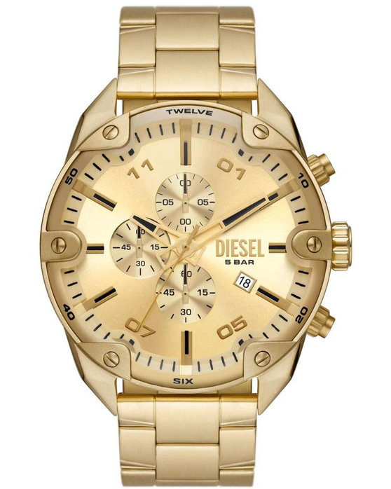 DIESEL Spiked Chronograph Gold Stainless Steel Bracelet