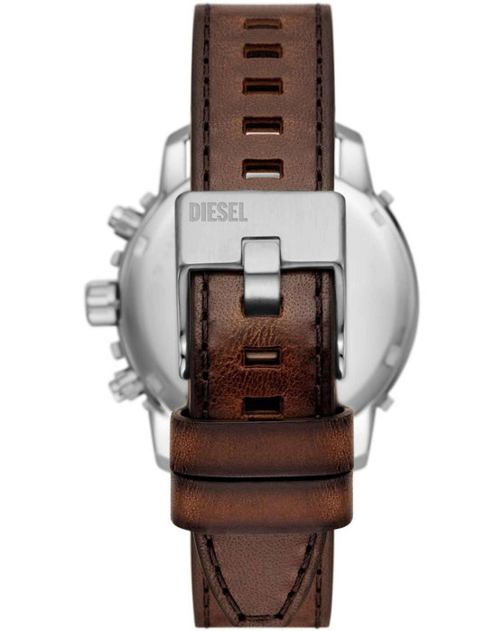DIESEL Griffed Chronograph Brown Leather Strap