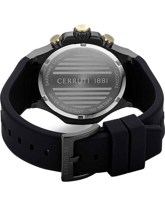 CERRUTI Lucardo Chronograph Black Silicone Strap