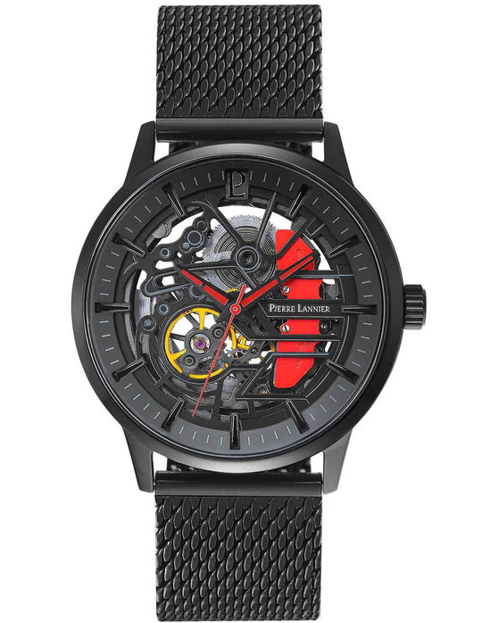 PIERRE LANNIER Paddock Automatic Black Stainless Steel Bracelet