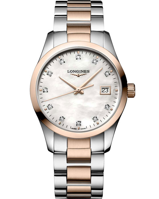 LONGINES Conquest Classic Diamonds Two Tone Stainless Steel Bracelet