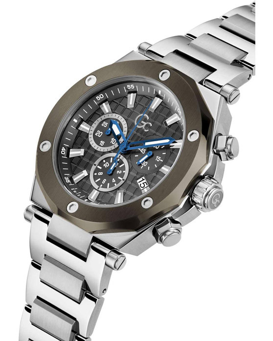 GUESS Collection Legacy Chronograph Silver Stainless Steel Bracelet