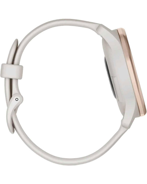 GARMIN Vivomove Trend Peach Gold Bezel with White Cream Case and Silicone Band