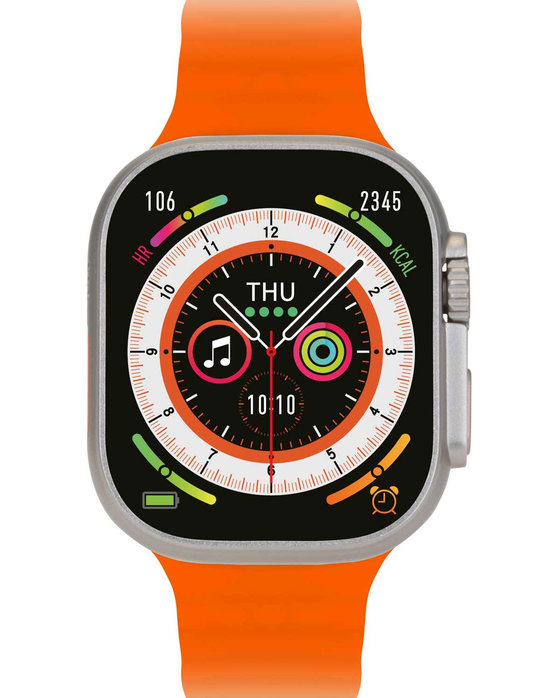 THORTON Geni Smartwatch Orange Silicone Strap