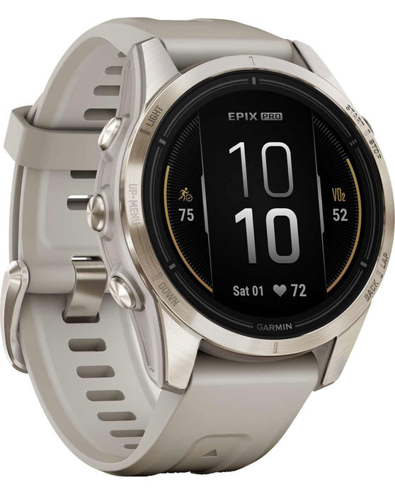 GARMIN Epix Pro Sapphire Edition Soft Gold with Light Sand Silicone Band