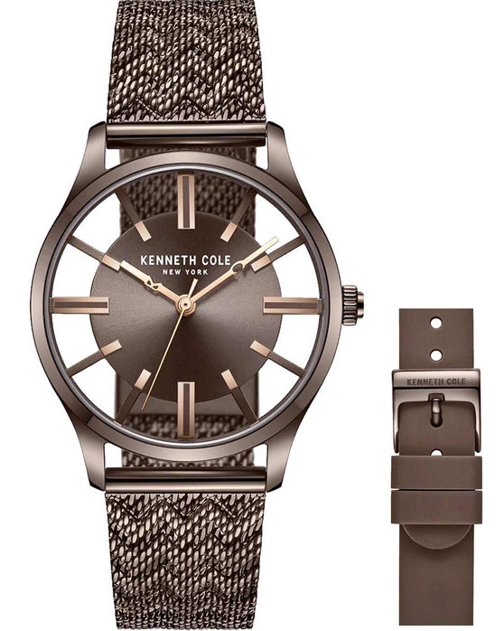 KENNETH COLE Modern Classic Brown Stainless Steel Bracelet Gift Set