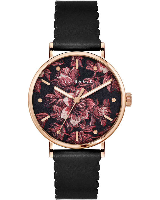 TED BAKER Phylipa Bloom Black Leather Strap