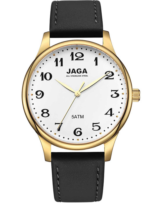 JAGA Black Leather Strap