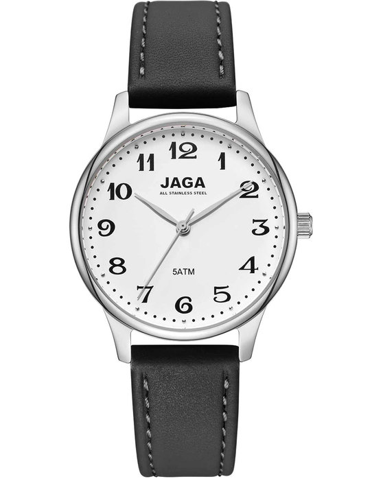 JAGA Black Leather Strap