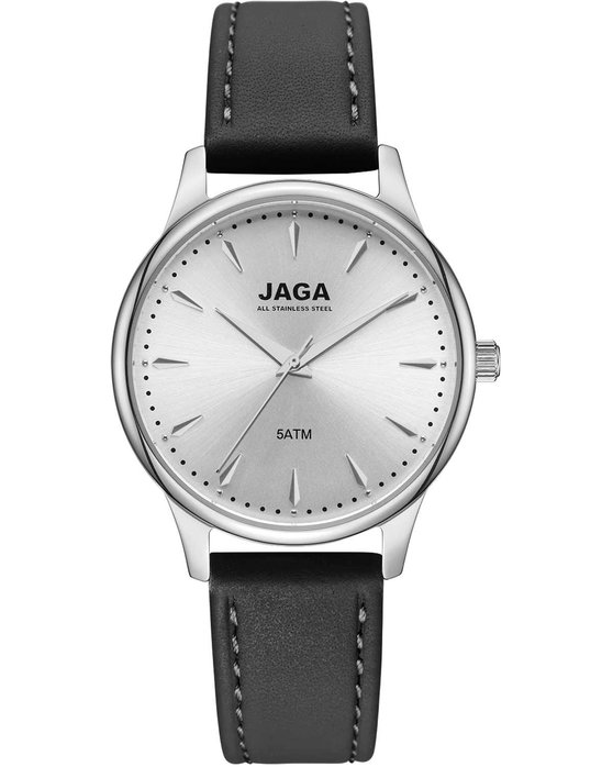 JAGA Black Leather Strap