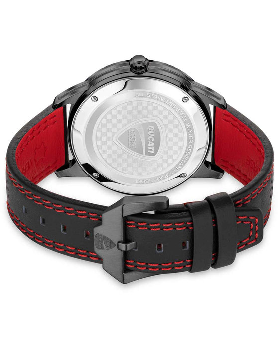 DUCATI CORSE Podio Black Leather Strap