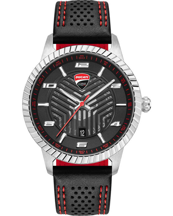 DUCATI CORSE Podio Black Leather Strap