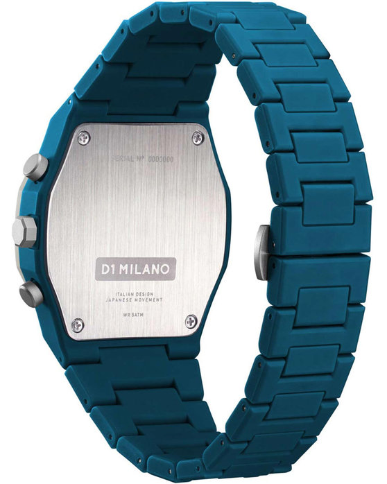 D1 MILANO Polychrono Chronograph Blue Polycarbonate Bracelet