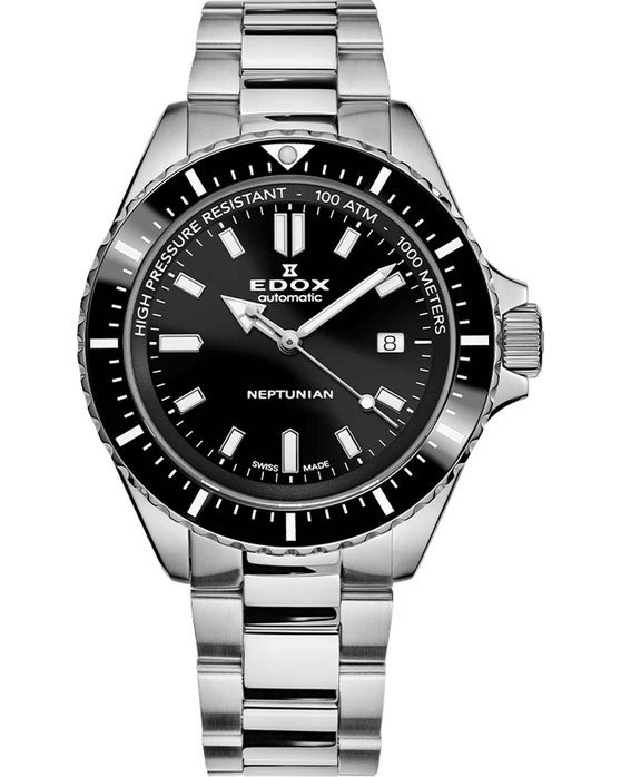 EDOX Neptunian Automatic Silver Stainless Steel Bracelet