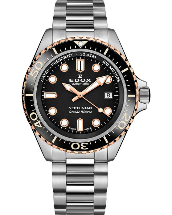 EDOX Neptunian Grande Reserve Automatic Silver Stainless Steel Bracelet